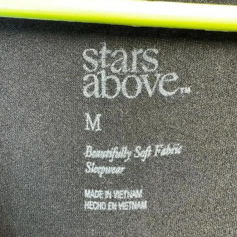 Stars Above‎ Women’s Black Pajama Top Button Up Size Medium